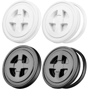 Aodaer 4 Pieces Seal Lid 5 Gallon Bucket Twist Lid Food Storage Container Lid Reusable Plastic Seal Lid Food Storage Container Lids, Mixed Colors