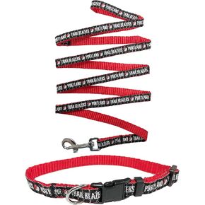 NBA Portland Trail Blazers Pet Leash & Pet Collar Matching Combo Set, Small