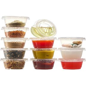 (200 Cups + 200 LIds) .05 OZ Cups and Lids Gecko Food & Water Cups for Feeder Ledge - Great for, Business Samples, Makeup Samples, Dose Pill Packs.