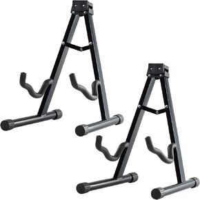 MOSEN Guitar Stand, 2 Pack Foldable A-Frame Guitar Stand with Non-Slip Rubber and Foam Arms for Acoustic Classical and Electric Guitars Bass Ukulele Holder.(MS-2ST)