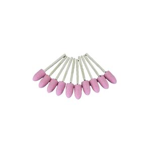 TMAX 10 pc 8 mm (5/16 Inch) Bullet Pink Aluminum Oxide Mounted Stone Point Grinding Abrasive, 1/8 Inch Shank for Dremel and Other Rotary Tools
