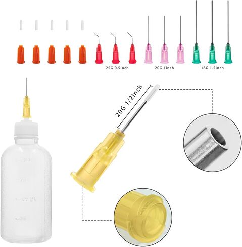 30ml Precision Tip Applicator Bottle, with Blunt Tip Needle and Cap, 18G 20G 25G Needle Tip Squeeze Bottle, Oil Dropper Bottle, Glue Bottles with Fine Tip in Saudi Arabia