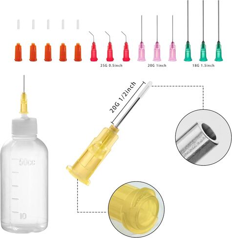 30ml Precision Tip Applicator Bottle, with Blunt Tip Needle and Cap, 18G 20G 25G Needle Tip Squeeze Bottle, Oil Dropper Bottle, Glue Bottles with Fine Tip in Saudi Arabia