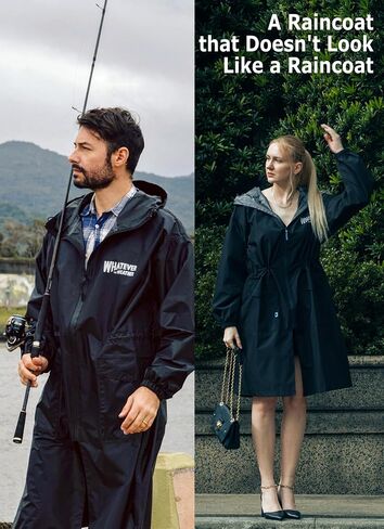 Whatever the Weather Unisex Adult Raincoat, Lightweight Rain Jacket Waterproof, Packable Windbreaker Hood for Men Women in Saudi Arabia