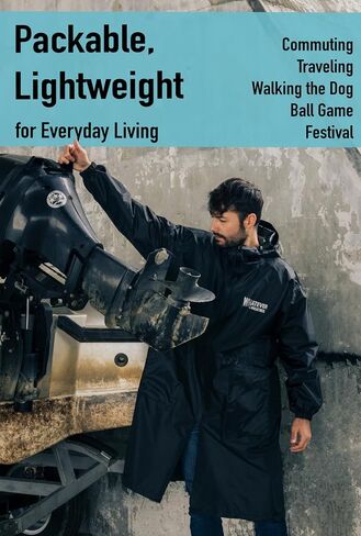 Whatever the Weather Unisex Adult Raincoat, Lightweight Rain Jacket Waterproof, Packable Windbreaker Hood for Men Women in Saudi Arabia
