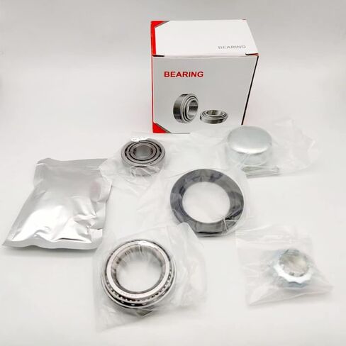 مجموعة محامل محور عجلة المقطورة 1 بوصة، L44643/L44610 و12192 تيرابايت ختم OD 1.980 بوصة، غطاء غبار ودبوس كوتر، دوار هادئ عالي السرعة ومتين، (مجموعتان) in Kuwait