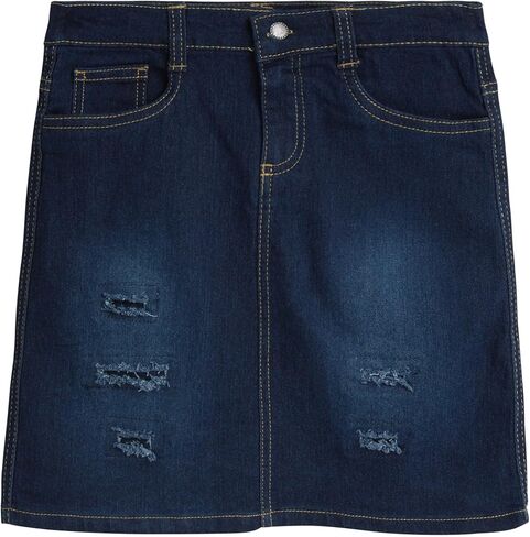 تنورة Real Love للفتيات - تنورة جينز كاجوال من الدنيم المغسول (7-16) in Kuwait