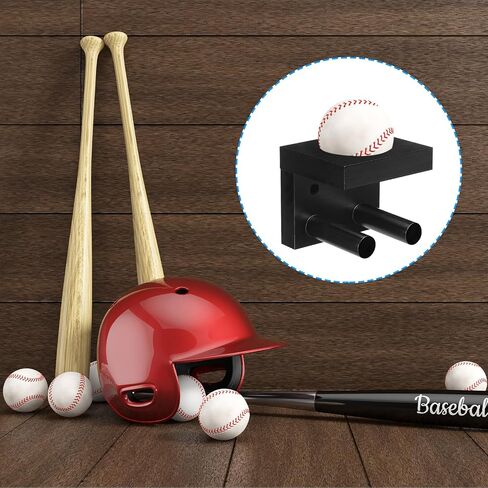 PATIKIL Baseball Bat Holder, Baseball Wall Mount Bat Holder Sports Display Wall Mount Softball Storage Hockey Stick by Wood in Saudi Arabia