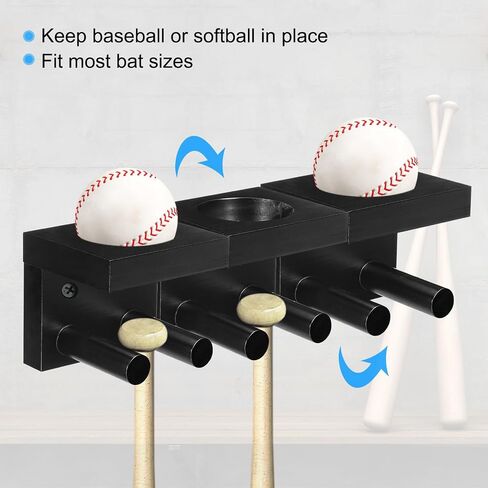 PATIKIL Baseball Bat Holder, Baseball Wall Mount Bat Holder Sports Display Wall Mount Softball Storage Hockey Stick by Wood in Saudi Arabia