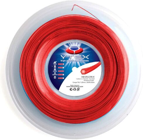 YTEX Hexagon-X Pearl Red Tennis Racquet String (16L Gauge, 1.25mm) in Saudi Arabia