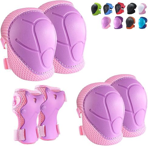 Knee Pads for Kids Kneepads and Elbow Pads Toddler Protective Gear Set Kids Elbow Pads and Knee Pads for Girls Boys with Wrist Guards 3 in 1 for Skating Cycling Bike Rollerblading Scooter in Saudi Arabia