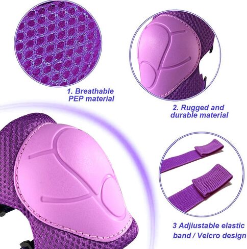 Knee Pads for Kids Kneepads and Elbow Pads Toddler Protective Gear Set Kids Elbow Pads and Knee Pads for Girls Boys with Wrist Guards 3 in 1 for Skating Cycling Bike Rollerblading Scooter in Saudi Arabia