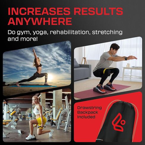 Squat Wedge Block Pair, Calf Stretcher Slant Board for Squats, Calf Raise Block, Anti-Slip Heel Elevated Squat Wedge, ATG Equipment, 17° Incline, 3.5x5.9x12.2, Backpack Included in Saudi Arabia