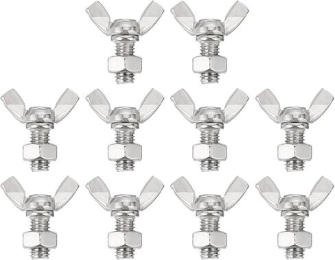 uxcell 6pcs M6-1x20mm Wing Butterfly Screws Bolts with 6pcs Nuts, 304 Stainless Steel Wing Bolt Thumb Hand Screws Butterfly Screws in Kuwait