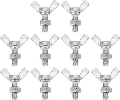 uxcell 6pcs M6-1x20mm Wing Butterfly Screws Bolts with 6pcs Nuts, 304 Stainless Steel Wing Bolt Thumb Hand Screws Butterfly Screws in Kuwait