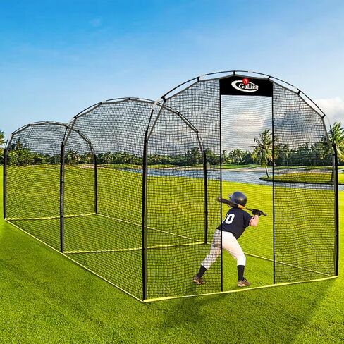 أقفاص ضرب البيسبول المحمولة في الهواء الطلق مع إطار وشبكة لإكسسوارات الفناء الخلفي للمنزل، قفص الضرب المحمول شديد التحمل للجراج، شبكة قفص الضرب للبيسبول للضرب والرمي in Kuwait