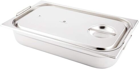 غطاء أدوات المطاعم فقط: غطاء طاولة بخار Met Lux مقاس 7 × 6.4 بوصة، غطاء واحد لمقلاة فندق - يناسب مقاس 1/6 مقلاة طاولة بخار، يُباع بشكل منفصل، غطاء وعاء بخار من الفولاذ المقاوم للصدأ بمقبض مدمج in Kuwait