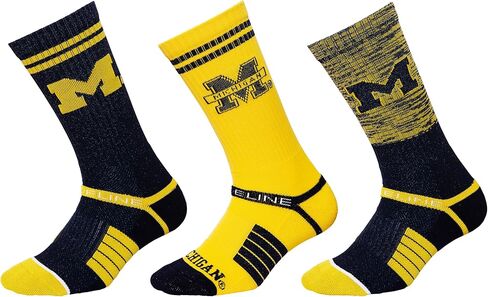 جوارب Strideline NCAA Crew | بطانة غزل رباعية الطبقات، ضغط مباشر وبطانة مخصصة - (متوسط-كبير، 3 عبوات) in Kuwait