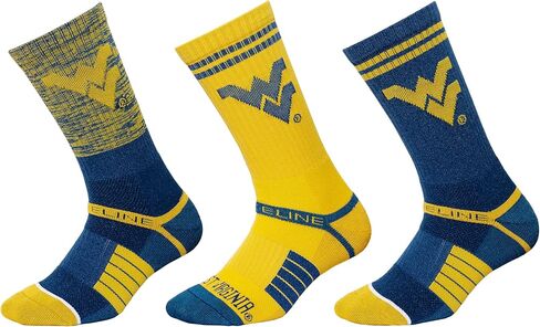 جوارب Strideline NCAA Crew | بطانة غزل رباعية الطبقات، ضغط مباشر وبطانة مخصصة - (متوسط-كبير، 3 عبوات) in Kuwait