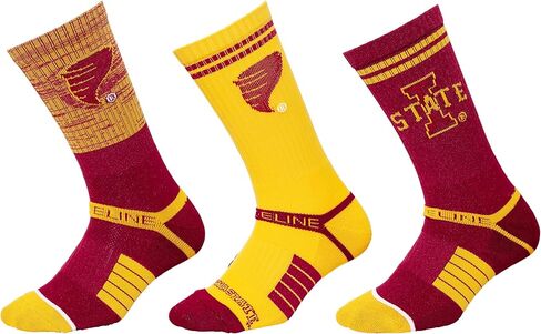 جوارب Strideline NCAA Crew | بطانة غزل رباعية الطبقات، ضغط مباشر وبطانة مخصصة - (متوسط-كبير، 3 عبوات) in Kuwait