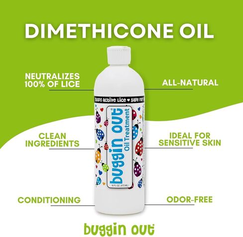 100% Dimethicone Oil Lice Treatment 8oz | Kids & Adult Safe | Treats 1-2 People | 100% Effective in Saudi Arabia