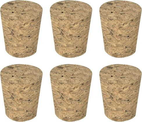 MECCANIXITY الفلين المدبب، 25x20x31mm سدادات الفلين الناعمة الخشبية المقاومة للتسرب لزجاجات النبيذ والبيرة والحرف اليدوية الفلين استبدال لوازم المختبرات، لون الخشب الداكن، حزمة من 6 in Saudi Arabia