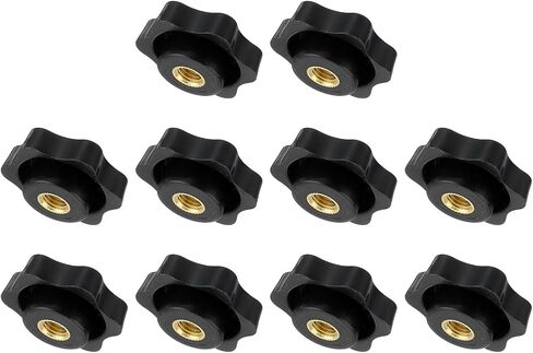 uxcell 15Pcs M6 Star Knob Knurled Thread Clamping Knob Plastic Screw-On 6 Star Knob Handle Replacement for Umbrella Base Machinery in Saudi Arabia