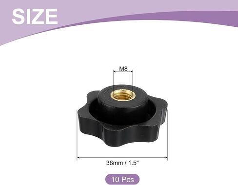 uxcell 15Pcs M6 Star Knob Knurled Thread Clamping Knob Plastic Screw-On 6 Star Knob Handle Replacement for Umbrella Base Machinery in Saudi Arabia