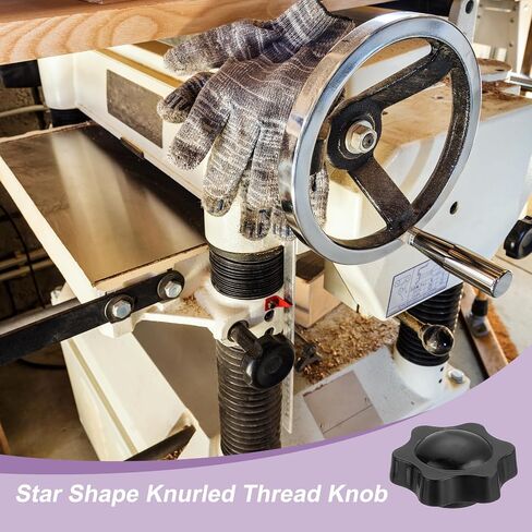 uxcell 15Pcs M6 Star Knob Knurled Thread Clamping Knob Plastic Screw-On 6 Star Knob Handle Replacement for Umbrella Base Machinery in Saudi Arabia