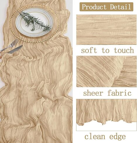 4 Pack Sage Green Cheesecloth Table Runner 20 x 120 inch Gauze Table Runners 10 FT Long,Semi Sheer Boho Cheese Cloth Fabric Table Runner Bulk for Wedding,Party,Baby Shower,Bridal Shower Decoration in Saudi Arabia