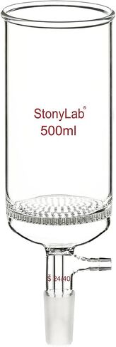 stonylab Glass Buchner Filtering Funnel, Borosilicate Glass Plate Filter Funnel with 9 mm Hose Connection and 24/40 Standard Joint for Filter Test, 1000 ml in Saudi Arabia