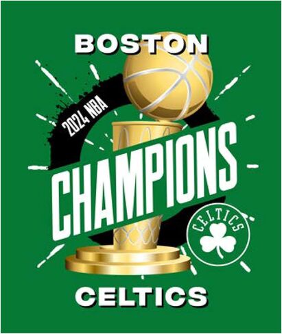 بطانية شمال غرب بوسطن سيلتيكس 2024 NBA Champions مقاس 50 × 60 بوصة ذات ملمس حريري in Saudi Arabia
