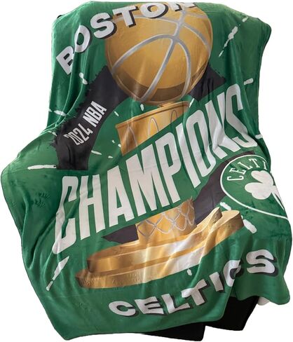 بطانية شمال غرب بوسطن سيلتيكس 2024 NBA Champions مقاس 50 × 60 بوصة ذات ملمس حريري in Saudi Arabia