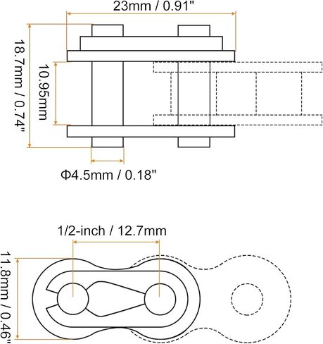 uxcell 4Pcs Chain Master Connector Link Roller 1/2" Pitch Stainless Steel Standard Connecting Split Links for 08B Chain in Saudi Arabia