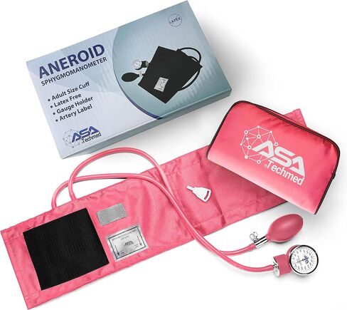 ASA TECHMED Manual Blood Pressure Monitor - Aneroid Sphygmomanometer Blood Pressure Cuff arm for Nurses Universal (Light Grey) Standard in Kuwait