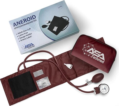 ASA TECHMED Manual Blood Pressure Monitor - Aneroid Sphygmomanometer Blood Pressure Cuff arm for Nurses Universal (Light Grey) Standard in Kuwait