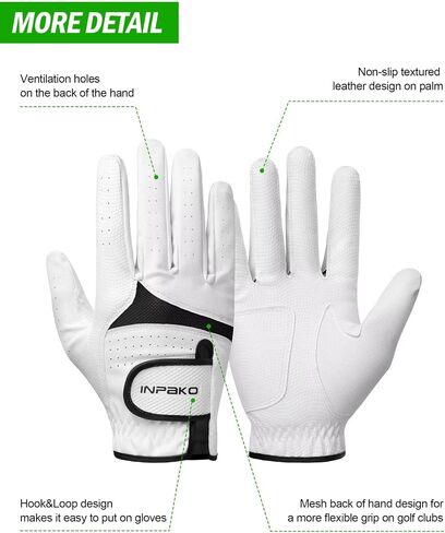 Golf Glove for Men Women, Soft Premium Cabretta Leather Golf Glove, Breathable Mesh, Non-Slip Palm Lift Grip in Kuwait