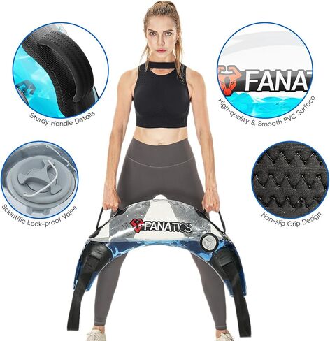 FANATICS Aqua Bags Water Sandbag Adjustable Training Power Bag with Water Weight, Ultimate Core and Balance Trainer, Sandbag Kettlebell Alternative Portable Strength Training Workout Equipment in Saudi Arabia