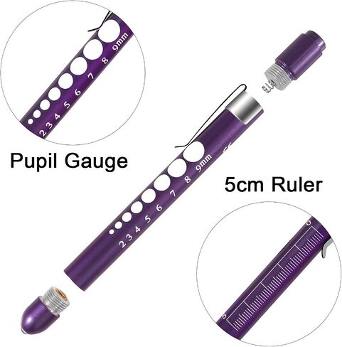 Pen Light,Nurse Medical Reusable LED Penlight White Light with Pupil Gauge and Ruler (Gold) in Saudi Arabia