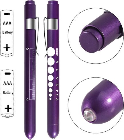 Pen Light,Nurse Medical Reusable LED Penlight White Light with Pupil Gauge and Ruler (Gold) in Saudi Arabia