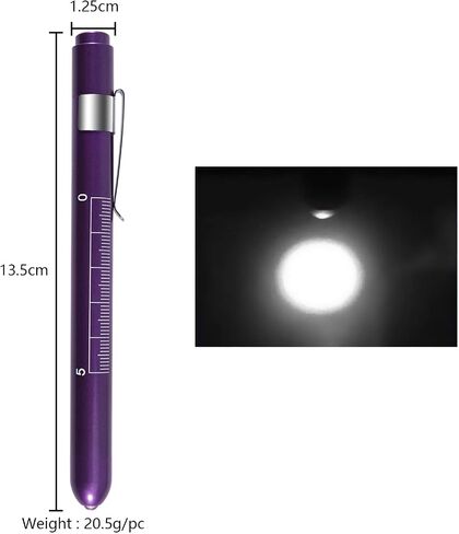 Pen Light,Nurse Medical Reusable LED Penlight White Light with Pupil Gauge and Ruler (Gold) in Saudi Arabia