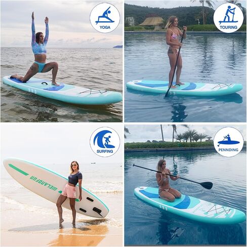 Inflatable Stand Up Paddle Board 6 inchs Thick Inflatable SUP with Premium SUP Accessories Carry Bag, Surf Control, Non-Slip Deck, Leash, Paddle and Pump in Kuwait