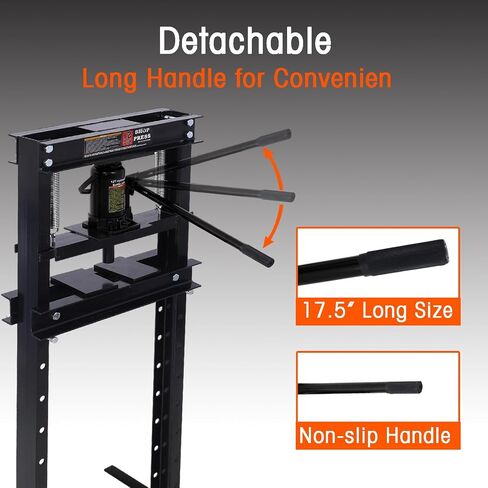 12 Ton Hydraulic Press, Hydraulic Shop Press, Hydraulic H-Frame Garage Floor Adjustable Shop Press With Plates black in Saudi Arabia