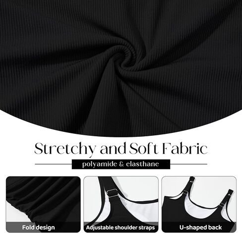 Zando Tankini Swimsuits for Women 2024 Ribbed Ruched Bathing Suit Top with High Waisted Bottom Two Piece Slimming Swimsuit in Saudi Arabia