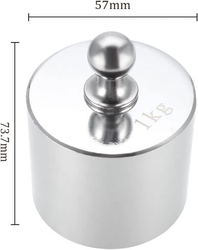 Scale Calibration Weight - [1kg x M2 Precision] Chrome Plated Steel Gram Weight for Digital Jewelry Scale Science Lab Balance, Silver Tone in Kuwait