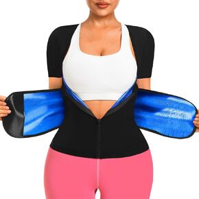 Sauna Shirt for Women Sauna Waist Trainer for Women Weight Loss Sauna Suit Workout Sauna Vest Zipper Body Shaper