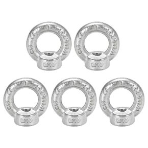 uxcell Lifting Eye Nut M16 Female Thread C15 Carbon Steel Round Shape for Rope Fitting Pack of 5