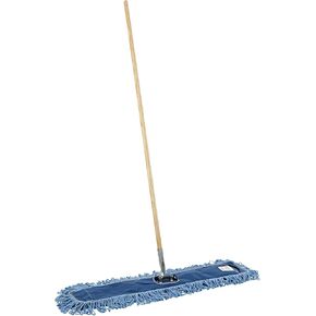 Boardwalk HL365BSPC Looped-End Dust Mop Kit 36 x 5 60-Inch Metal/Wood Handle Blue/Natural