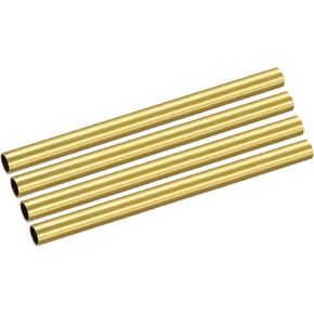 Brass Tube(7mm OD x 0.5mm Wall T x 100mm L) 4Pcs, Straight Tubing - for Home Furnishing, Machinery, DIY Handicraft