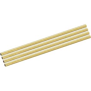 Brass Tube (3mm OD x 0.5mm Wall T x 100mm L) 4Pcs, Straight Tubing - for Home Furnishing, Machinery, DIY Handicraft